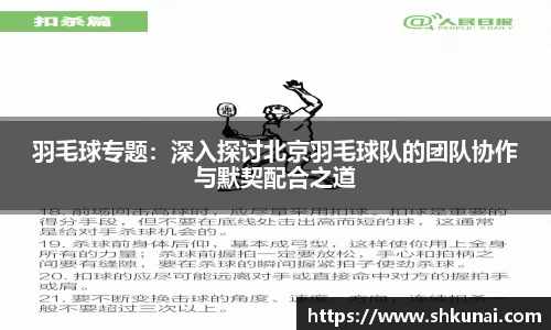 羽毛球专题：深入探讨北京羽毛球队的团队协作与默契配合之道